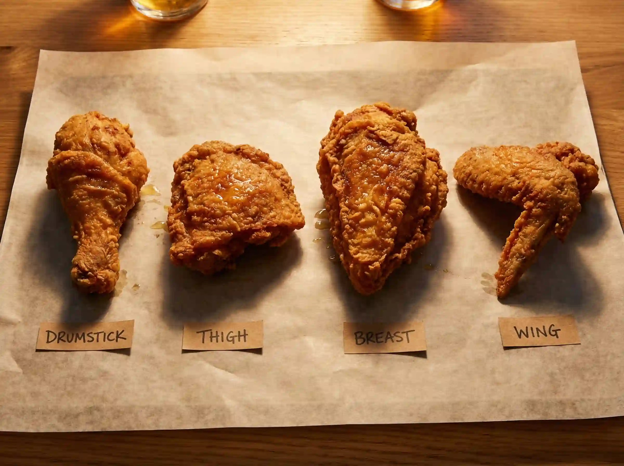 four pieces bone in fried chicken original recipe style