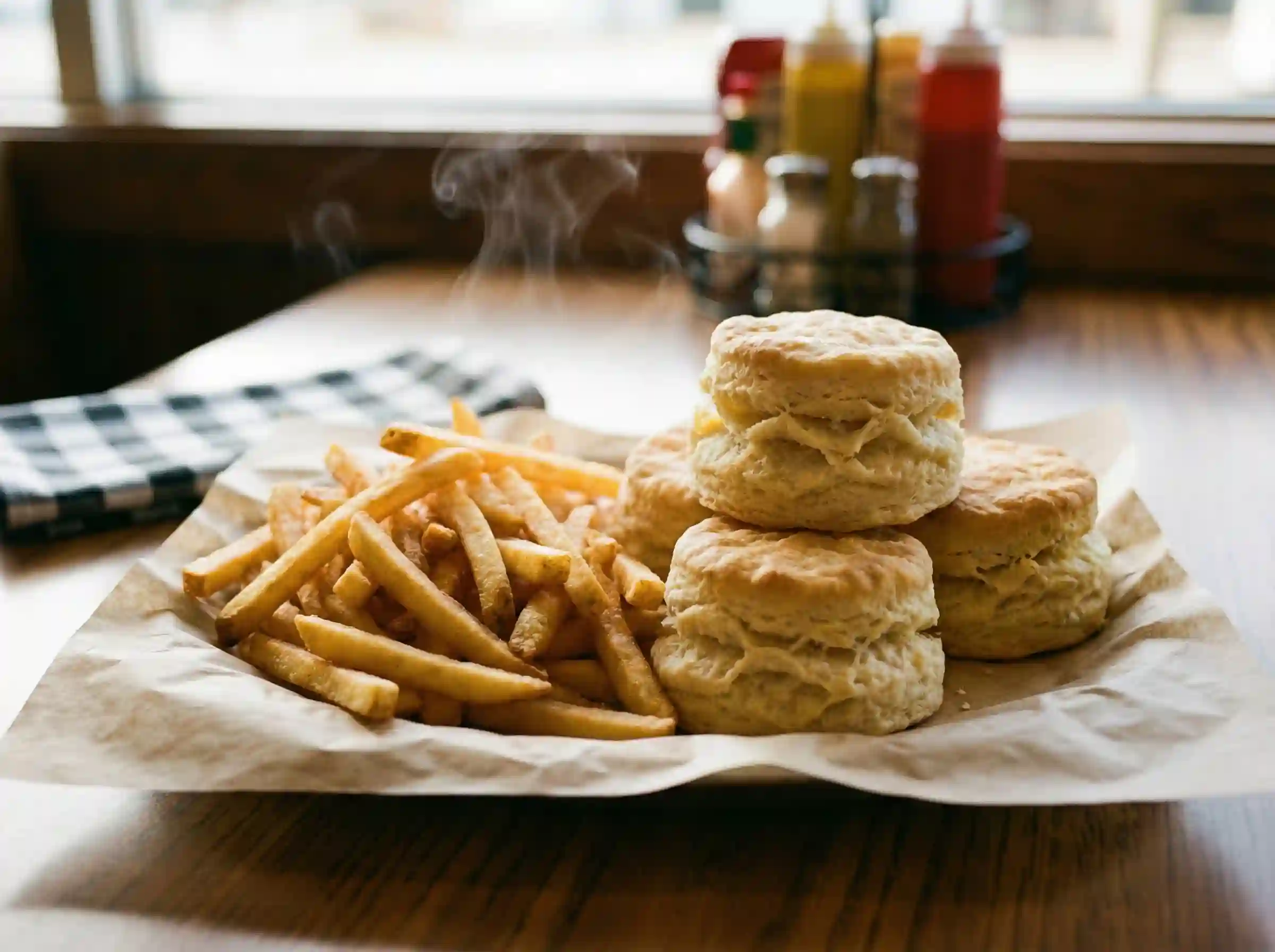 secret recipe fries and four biscuits from kfc fill up box