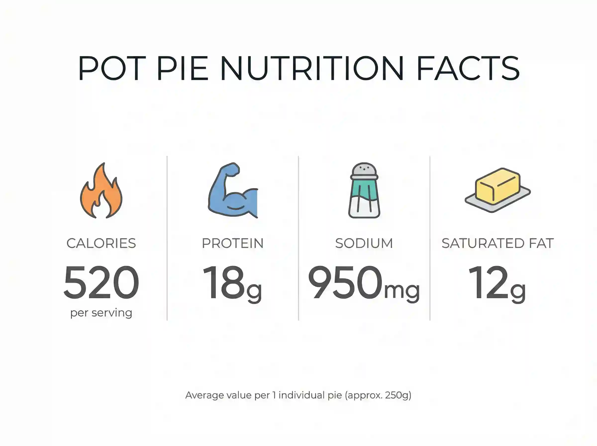 KFC pot pie quick nutrition facts showing calories protein sodium and fat