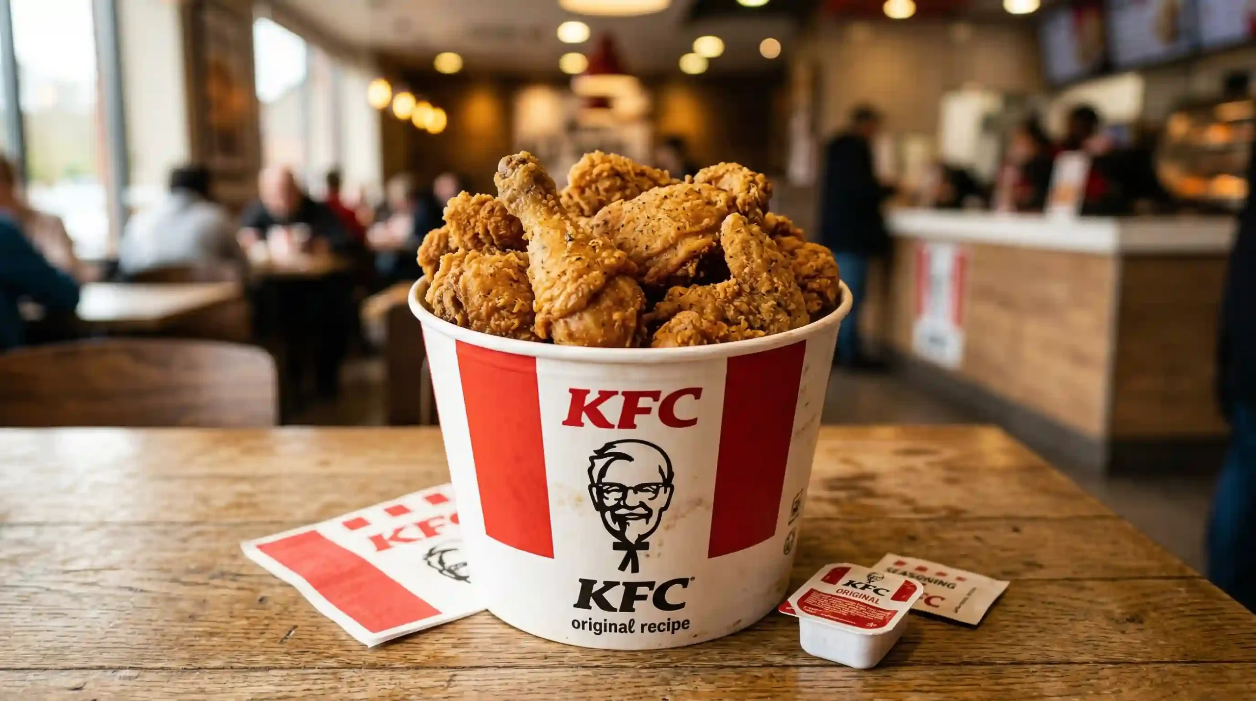 KFC 16 Piece Chicken Only bucket with crispy fried chicken pieces