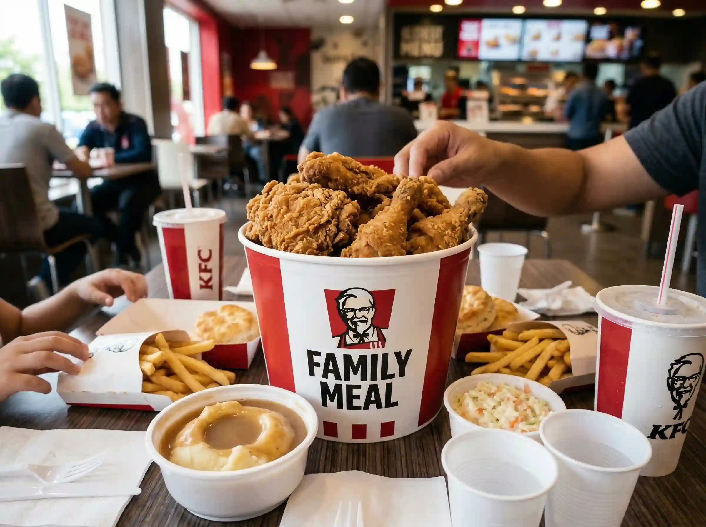 KFC bucket meal with chicken thighs for sharing