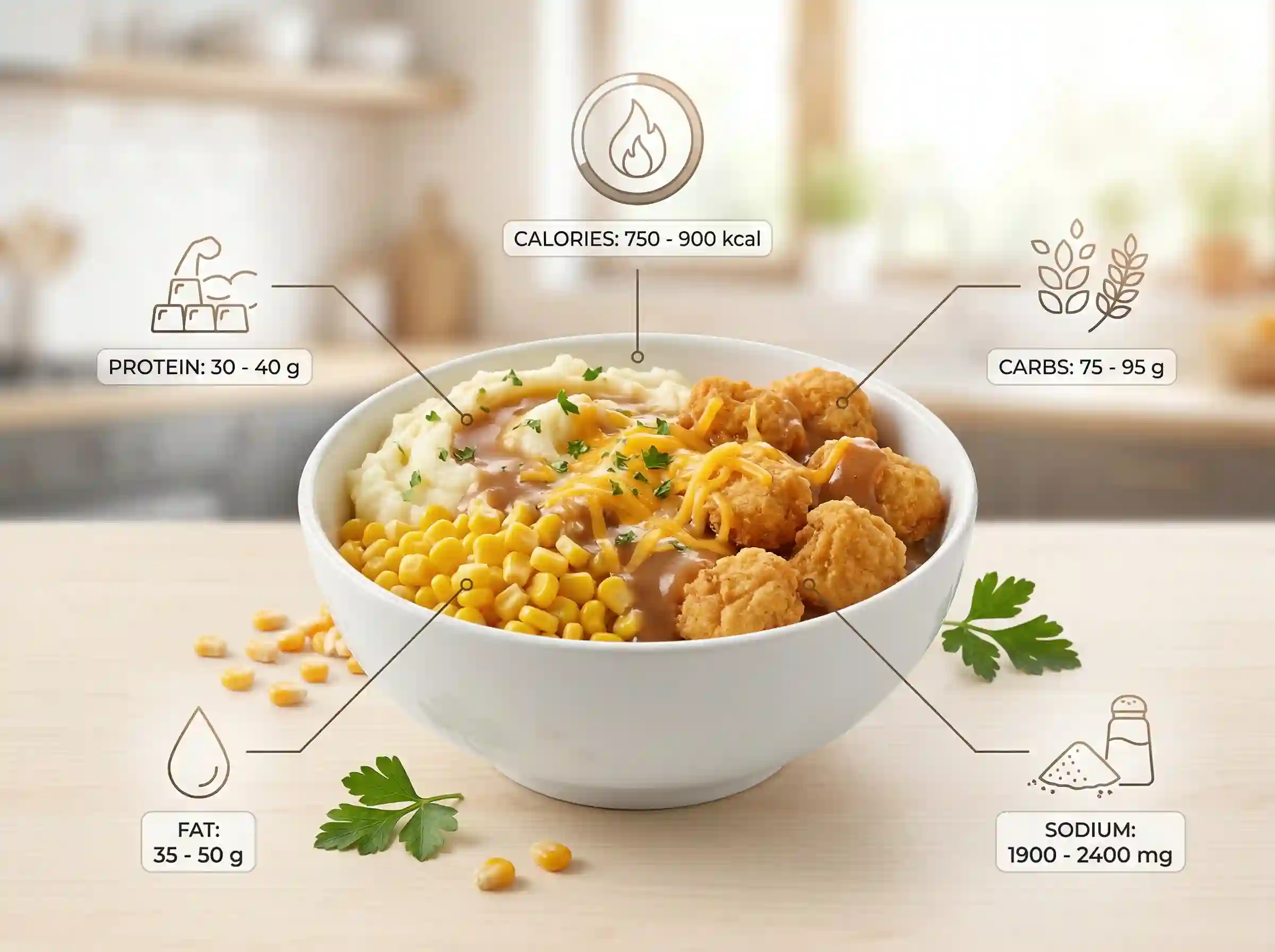 KFC Famous Bowl calories nutrition facts protein carbs fat sodium