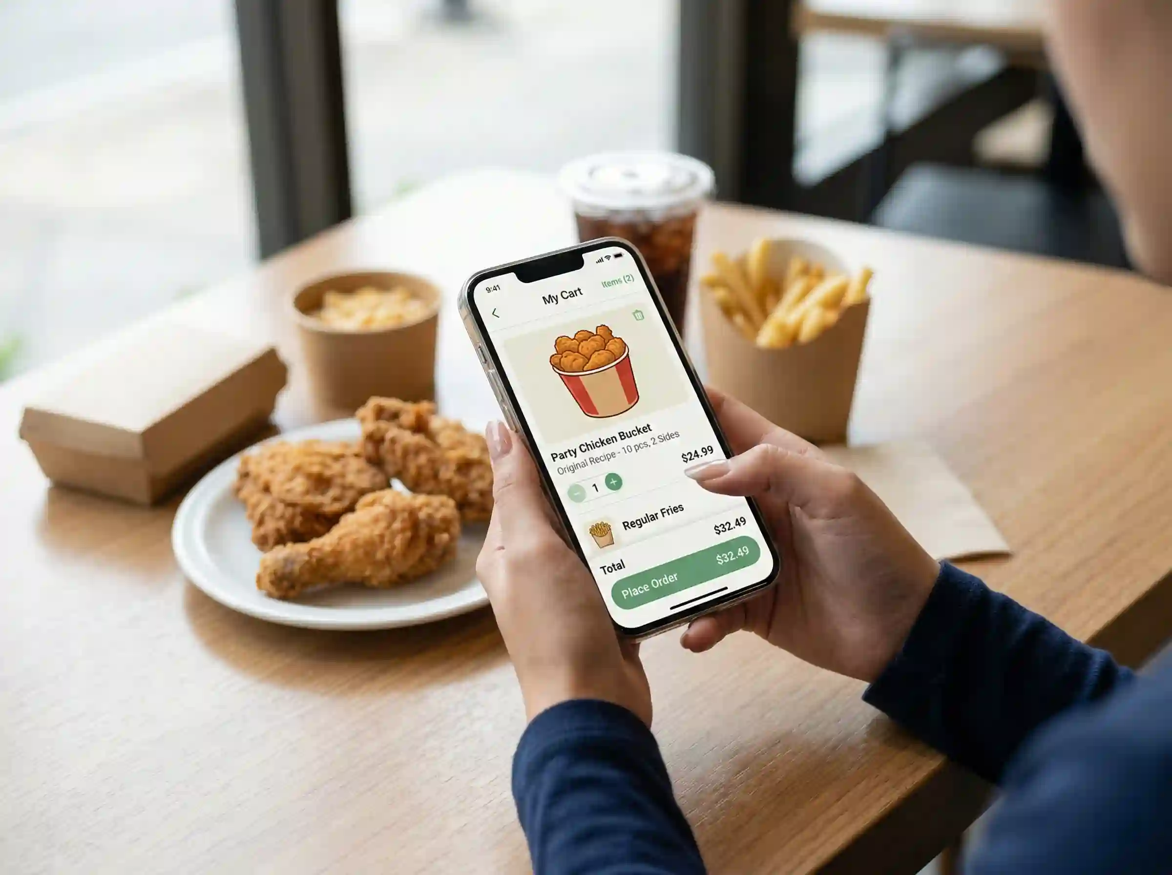 ordering KFC 16 Piece Chicken Only using mobile app for delivery