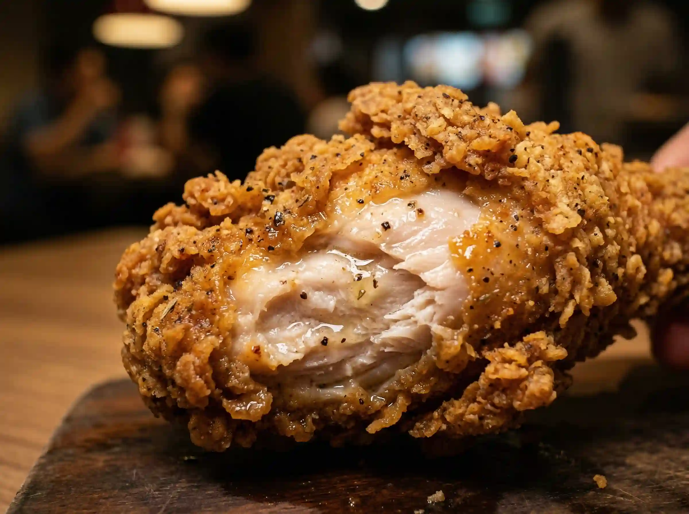KFC Original Recipe fried chicken crispy texture with juicy inside