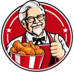 USA KFC Menu fried chicken chef logo